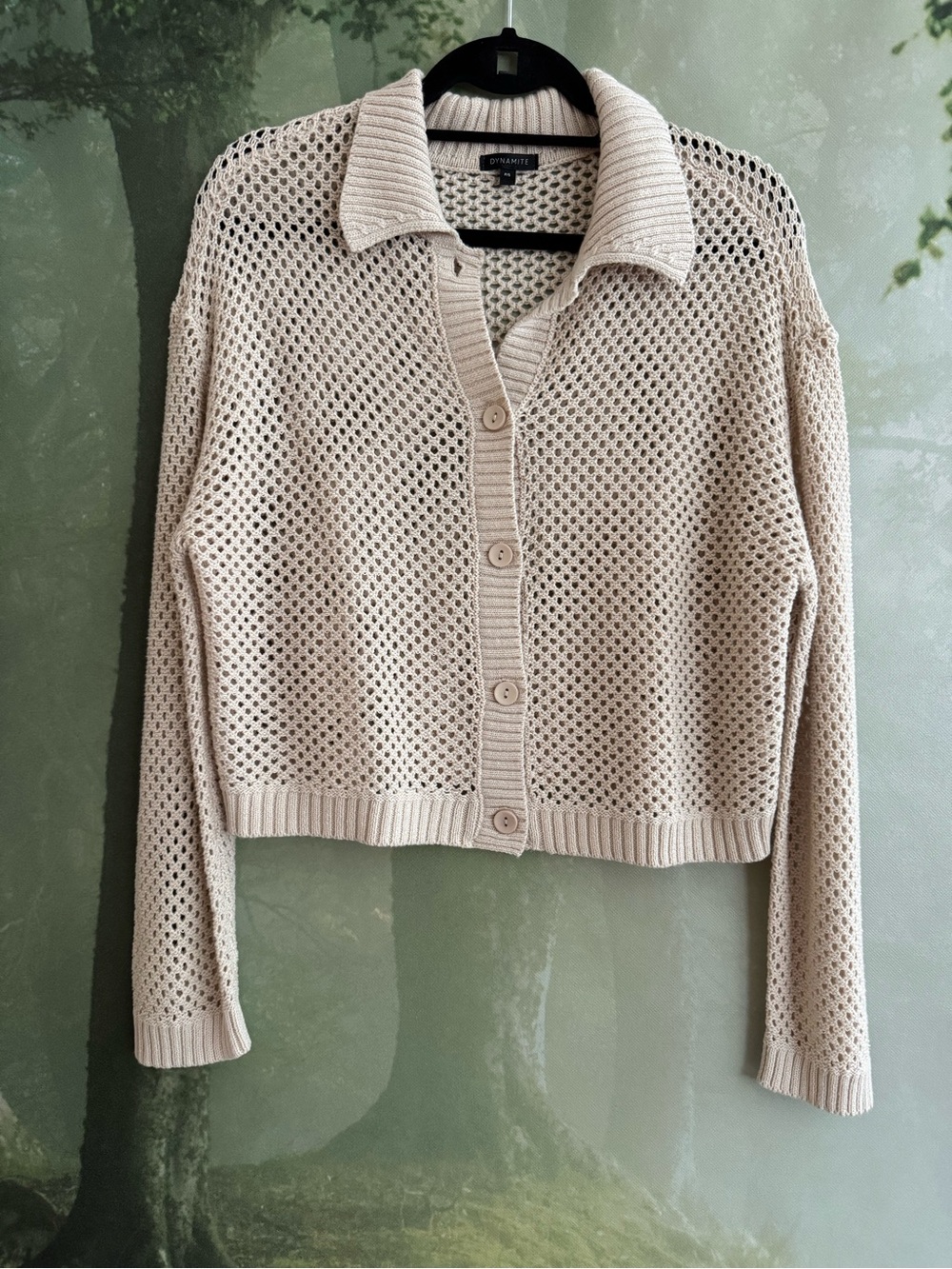 Open knit cardigan